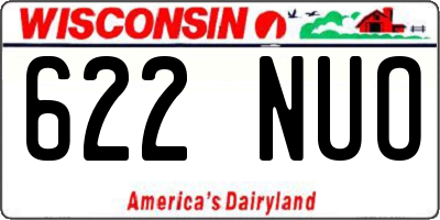 WI license plate 622NUO