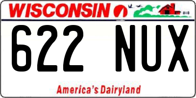 WI license plate 622NUX
