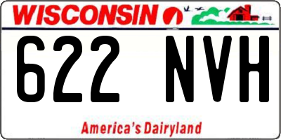 WI license plate 622NVH