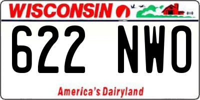 WI license plate 622NWO