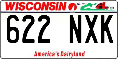 WI license plate 622NXK