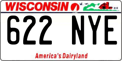 WI license plate 622NYE