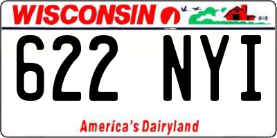 WI license plate 622NYI