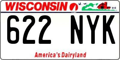 WI license plate 622NYK