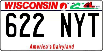 WI license plate 622NYT