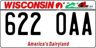 WI license plate 622OAA