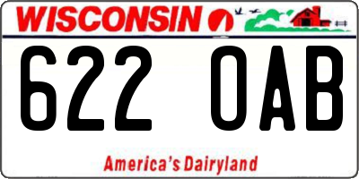 WI license plate 622OAB