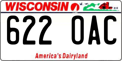 WI license plate 622OAC