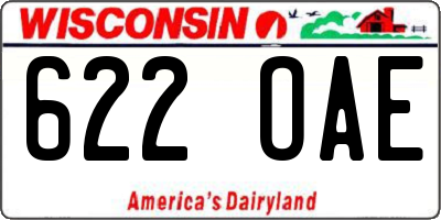 WI license plate 622OAE