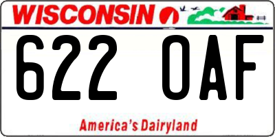 WI license plate 622OAF