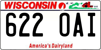 WI license plate 622OAI
