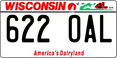 WI license plate 622OAL