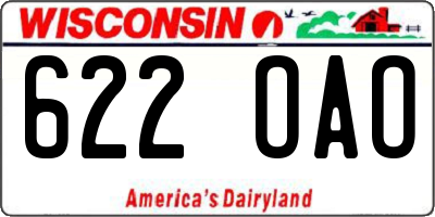 WI license plate 622OAO