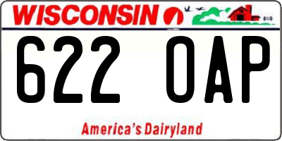 WI license plate 622OAP