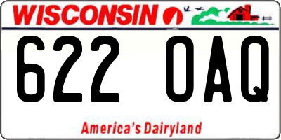 WI license plate 622OAQ