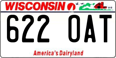 WI license plate 622OAT