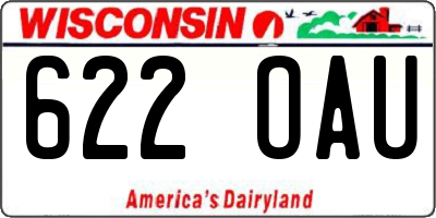 WI license plate 622OAU