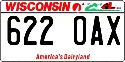WI license plate 622OAX