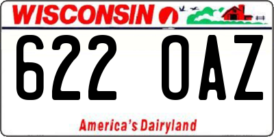 WI license plate 622OAZ