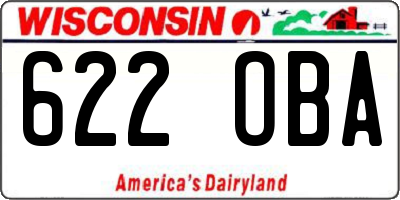 WI license plate 622OBA