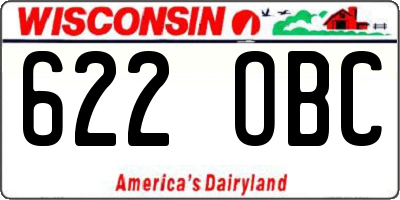 WI license plate 622OBC