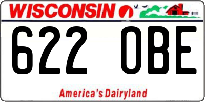 WI license plate 622OBE
