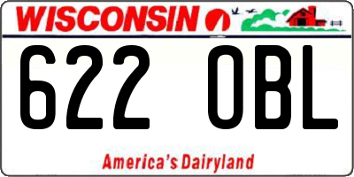 WI license plate 622OBL