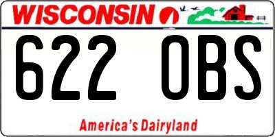 WI license plate 622OBS