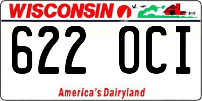 WI license plate 622OCI
