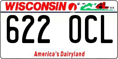 WI license plate 622OCL