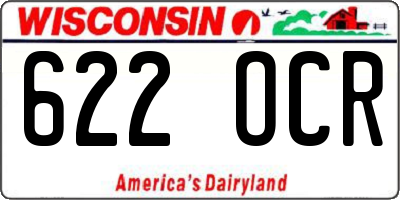 WI license plate 622OCR