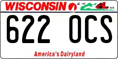 WI license plate 622OCS