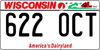 WI license plate 622OCT