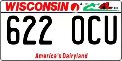 WI license plate 622OCU