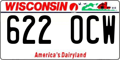 WI license plate 622OCW