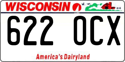WI license plate 622OCX