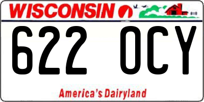 WI license plate 622OCY
