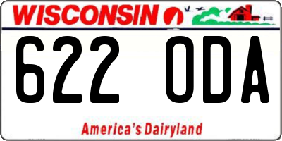 WI license plate 622ODA