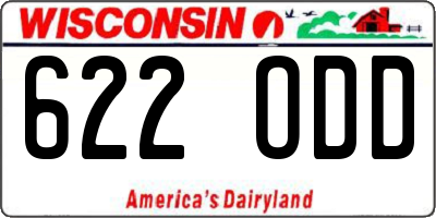 WI license plate 622ODD
