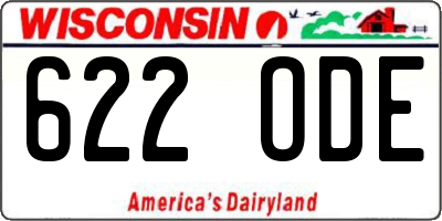 WI license plate 622ODE