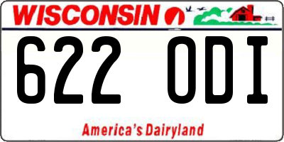 WI license plate 622ODI