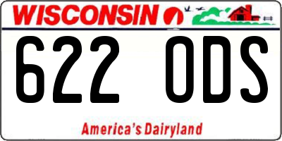 WI license plate 622ODS