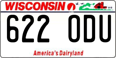 WI license plate 622ODU