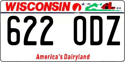 WI license plate 622ODZ