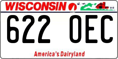 WI license plate 622OEC