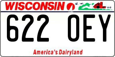 WI license plate 622OEY