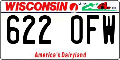 WI license plate 622OFW