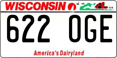 WI license plate 622OGE