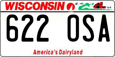 WI license plate 622OSA