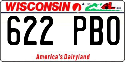 WI license plate 622PBO
